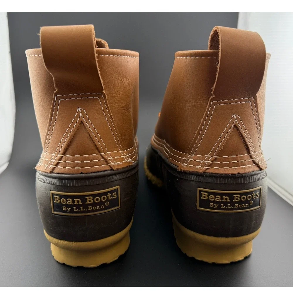 Bean Boots by LL Bean-Tan Brown, Waterproof Duck Boots, Mens 6 Inch, Size 9 Wide